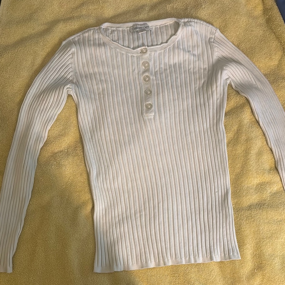 Coldwater Creek Women’s Ribbed Form Fitting Long Sleeve Shirt